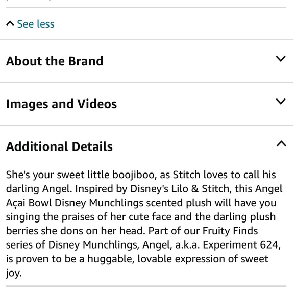 DISNEY LILO & STITCH ANGEL ACAI BOWL MUNCHLINGS STUFFED PLUSH LARGE - Picture 5 of 8